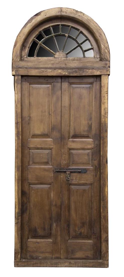 LARGE ARCHITECTURAL LUNETTE & CARVED DOORS (1 of 3)