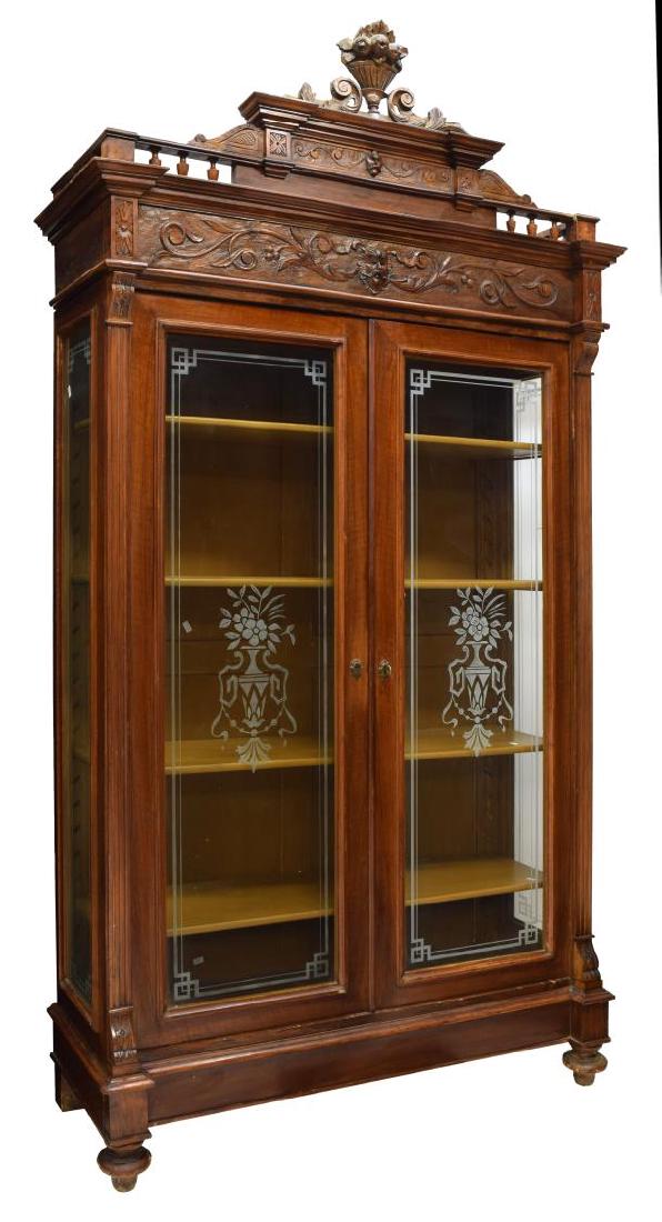 CONTINENTAL HENRY II STYLE GLASS FRONT BOOKCASE (1 of 3)