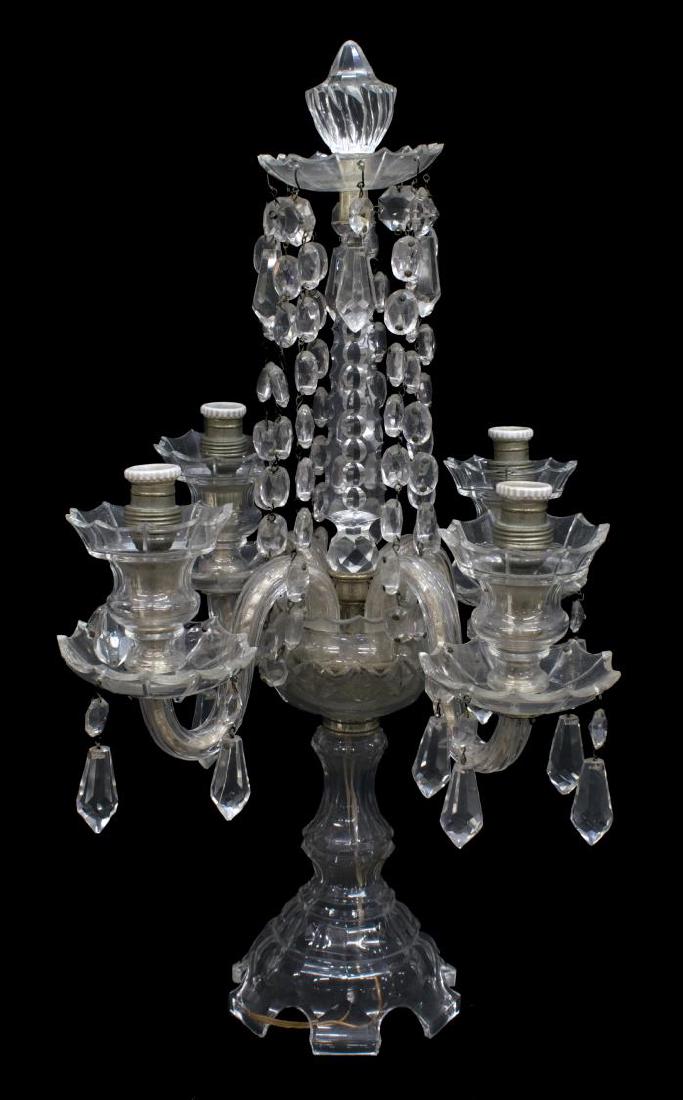 FRENCH GLASS CLAD PRISM GIRANDOLE TABLE LAMP (1 of 3)
