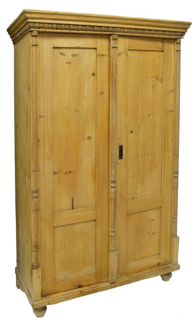 RUSTIC PINE WOOD TWO-DOOR ARMOIRE (1 of 2)