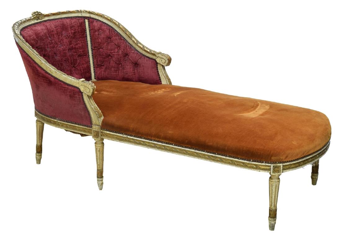 FRENCH LOUIS XVI STYLE CHAISE LOUNGE (1 of 4)