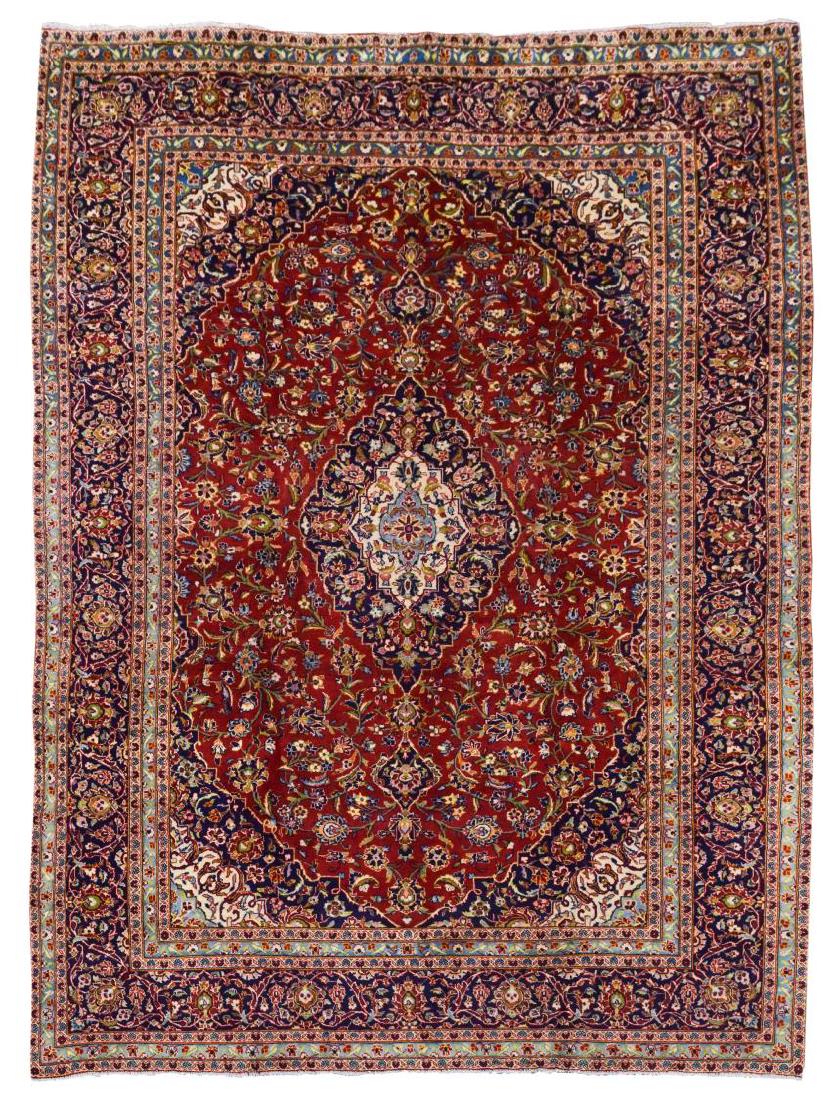 HAND WOVEN PERSIAN KASHAN RUG, 7'8" x 11'5" (1 of 3)