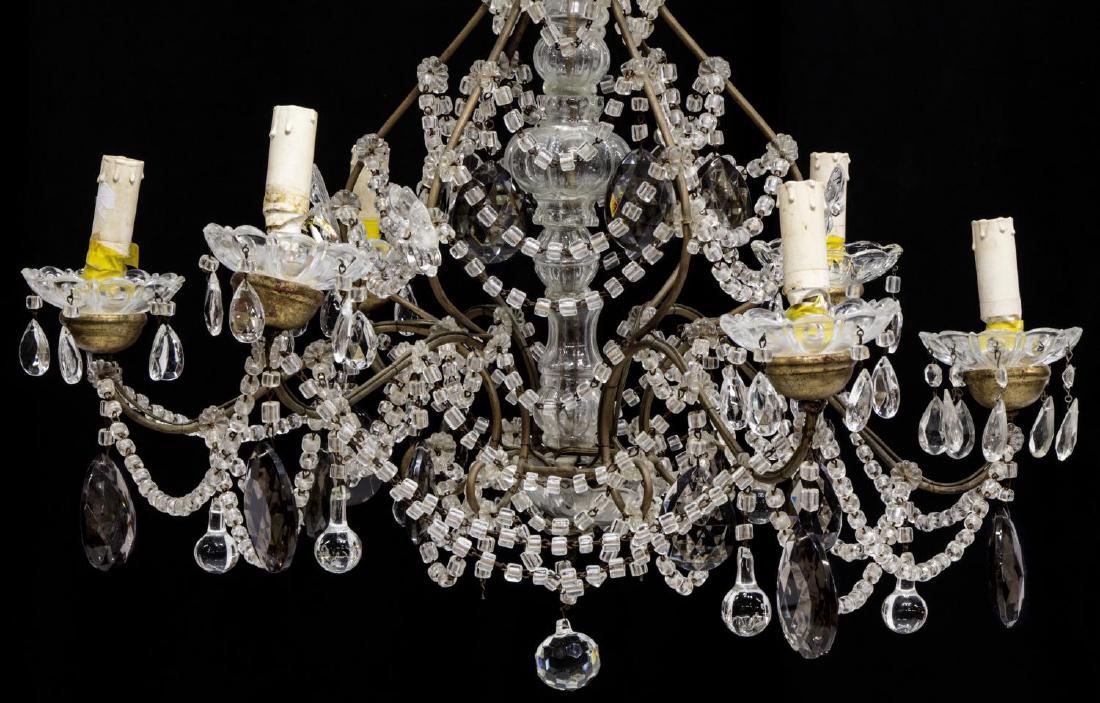 CONTINENTAL SIX-LIGHT IRON & CRYSTAL CHANDELIER (1 of 3)