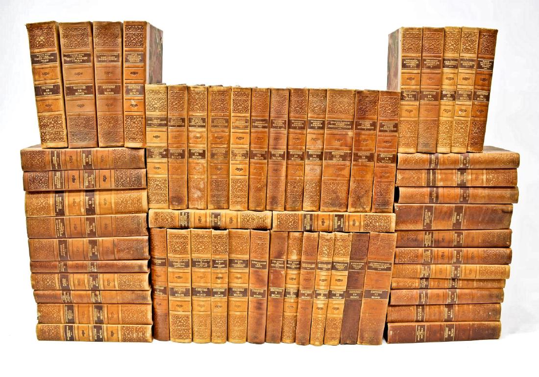 (57) DANISH LEATHER BOUND LIBRARY BOOK SET (1 of 5)