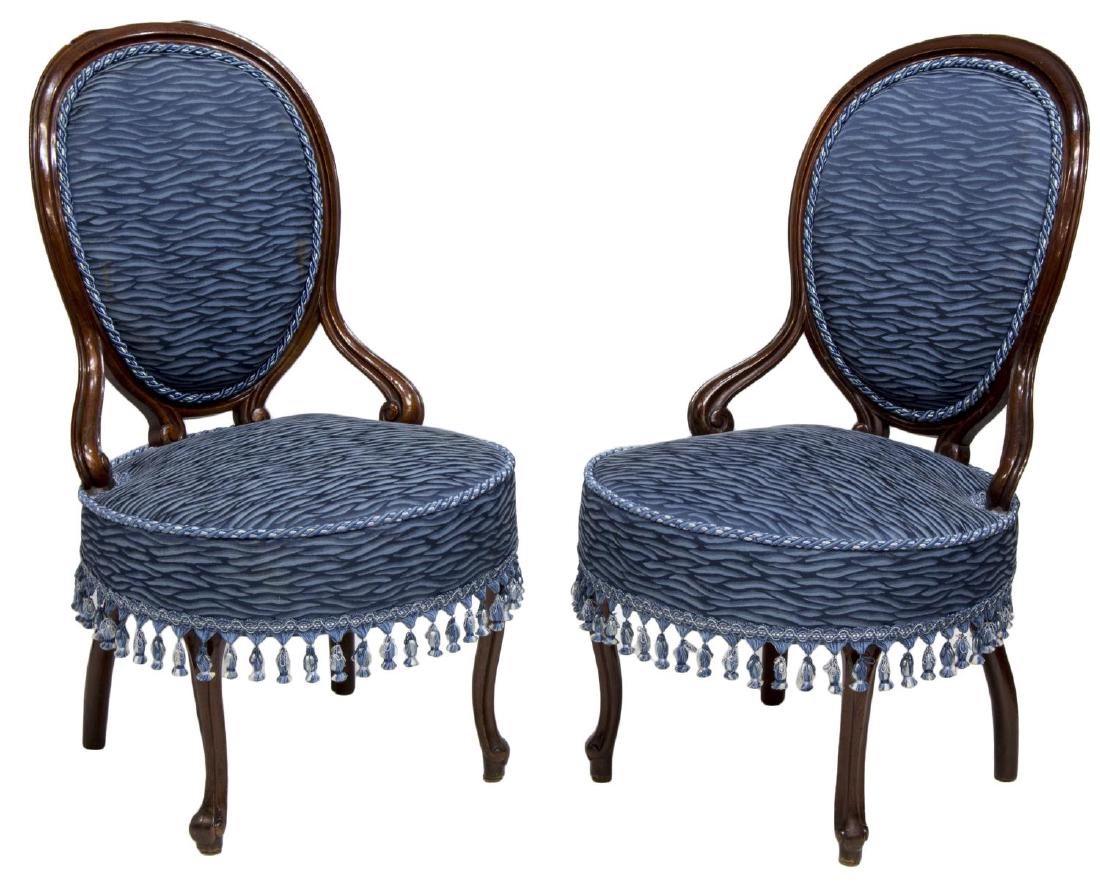 (2) CHARLES X STYLE CONTINENTAL UPHOLSTERED CHAIRS (1 of 3)