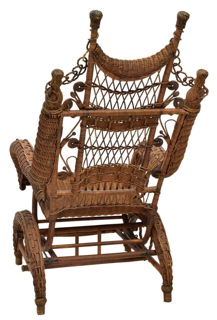 FANCY ORDWAY WICKER ROCKING CHAIR, C. 1893