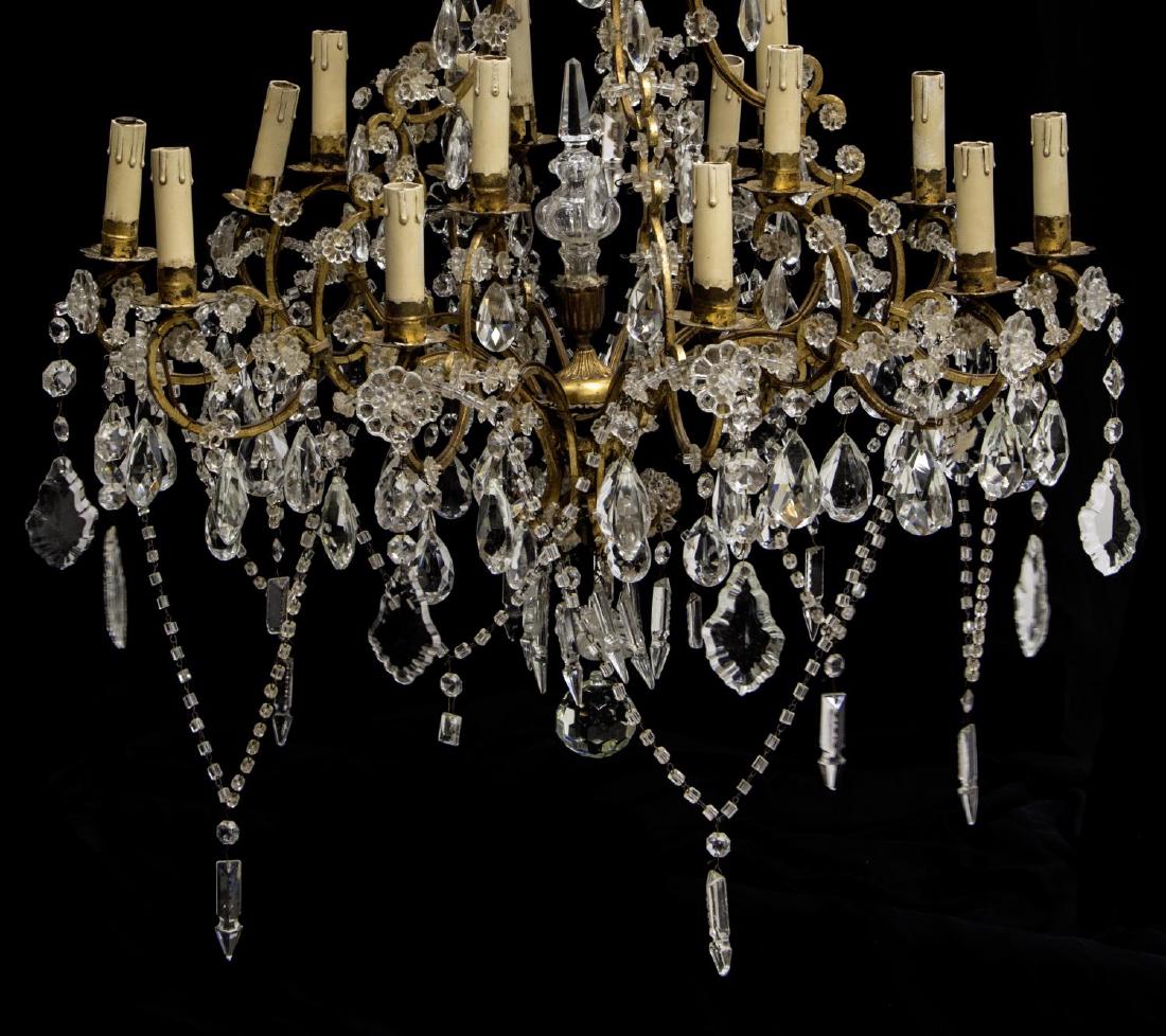 GILT METAL & CRYSTAL SIXTEEN-LIGHT CHANDELIER (1 of 3)
