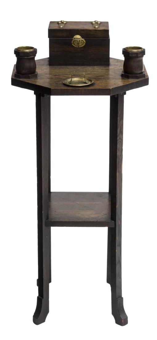 ARTS & CRAFTS OAK HEXAGONAL TOP SMOKING TABLE (1 of 3)