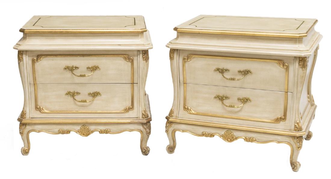 (2) FRENCH PARCEL GILT PAINTED SIDE TABLES (1 of 4)