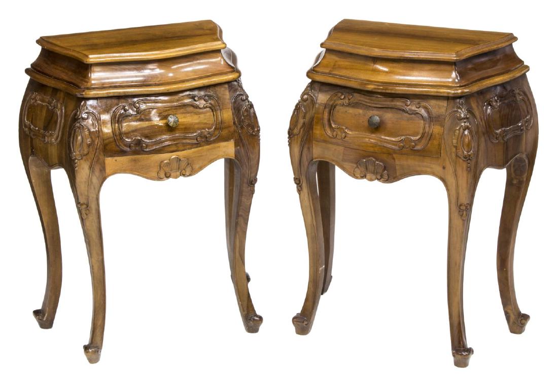 (2) ITALIAN LOUIS XV STYLE BOMBE BEDSIDE CABINETS (1 of 2)