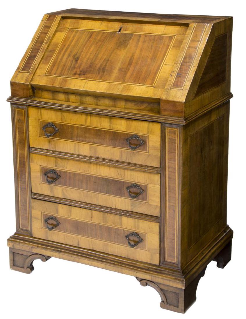 ITALIAN MAHOGANY DROP-FRONT SECRETARY DESK (1 of 3)