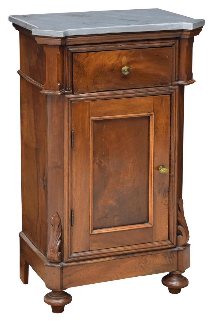 VICTORIAN MARBLE TOP BEDSIDE CABINET (1 of 3)