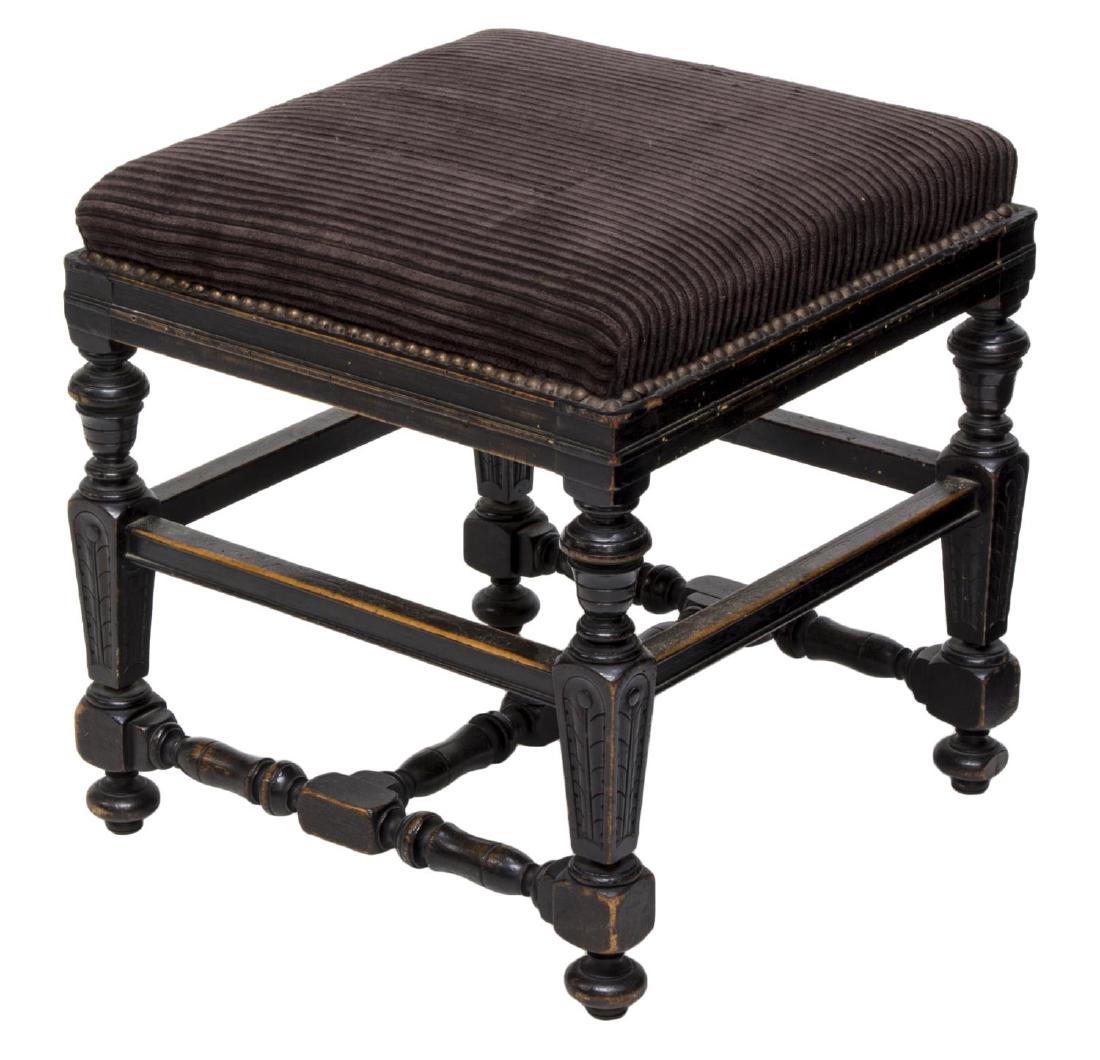 LOUIS XIV STYLE UPHOLSTERED TABOURET STOOL (1 of 2)