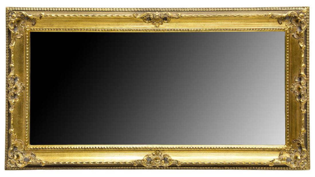 FRENCH STYLE GILT BEVELED WALL MIRROR (1 of 2)