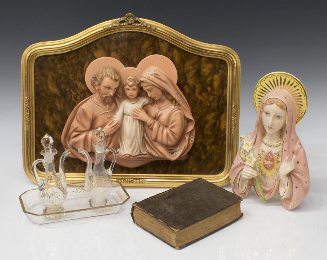 (4)ITALIAN ANTIQUE/VINTAGE RELGIOUS DECOR & BIBLE (1 of 3)