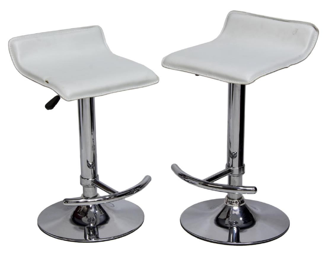 (2) CONTEMPORARY MODERN CHROME BAR STOOLS (1 of 2)
