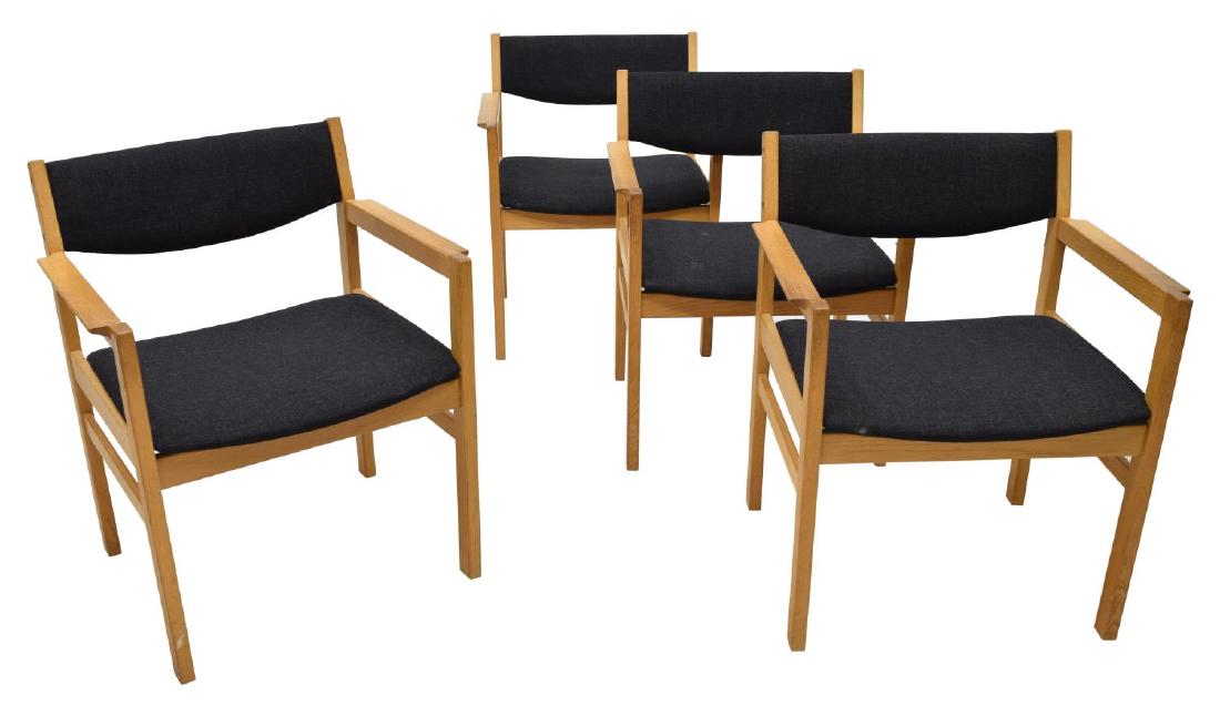 (4) DANISH MID-CENTURY MODERN OAK ARMCHAIRS (1 of 3)