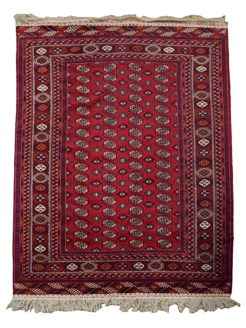 HAND-WOVEN TURKOMAN RUG, 6'9" x 9'6" (1 of 2)