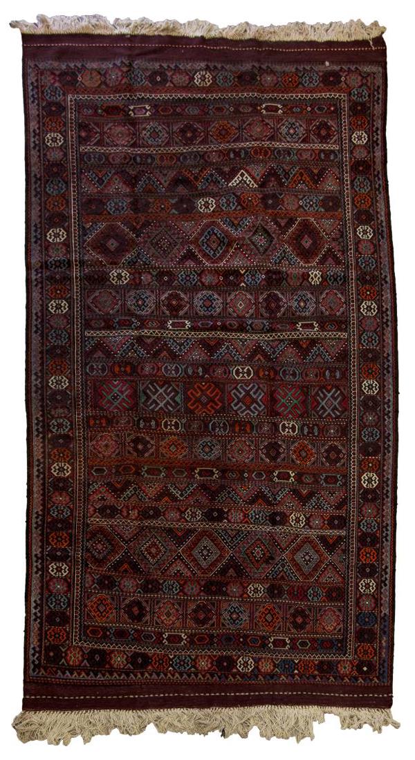 HAND-WOVEN AFGHAN SOUMAK RUG, 5'0" x 10'5" (1 of 2)