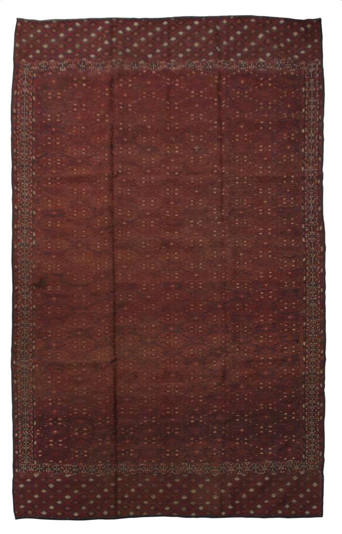 HAND-WOVEN TURKOMAN KILIM RUG, 6'7" x 10'8" (1 of 3)