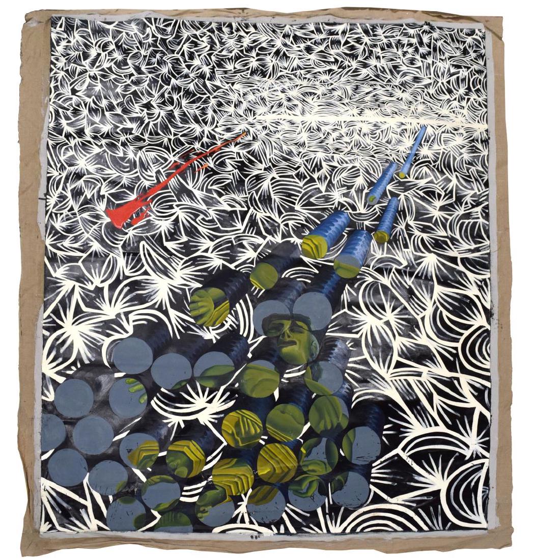 TRUMAN MARQUEZ (B.1962) ABSTRACT FIGURAL PAINTING (1 of 3)