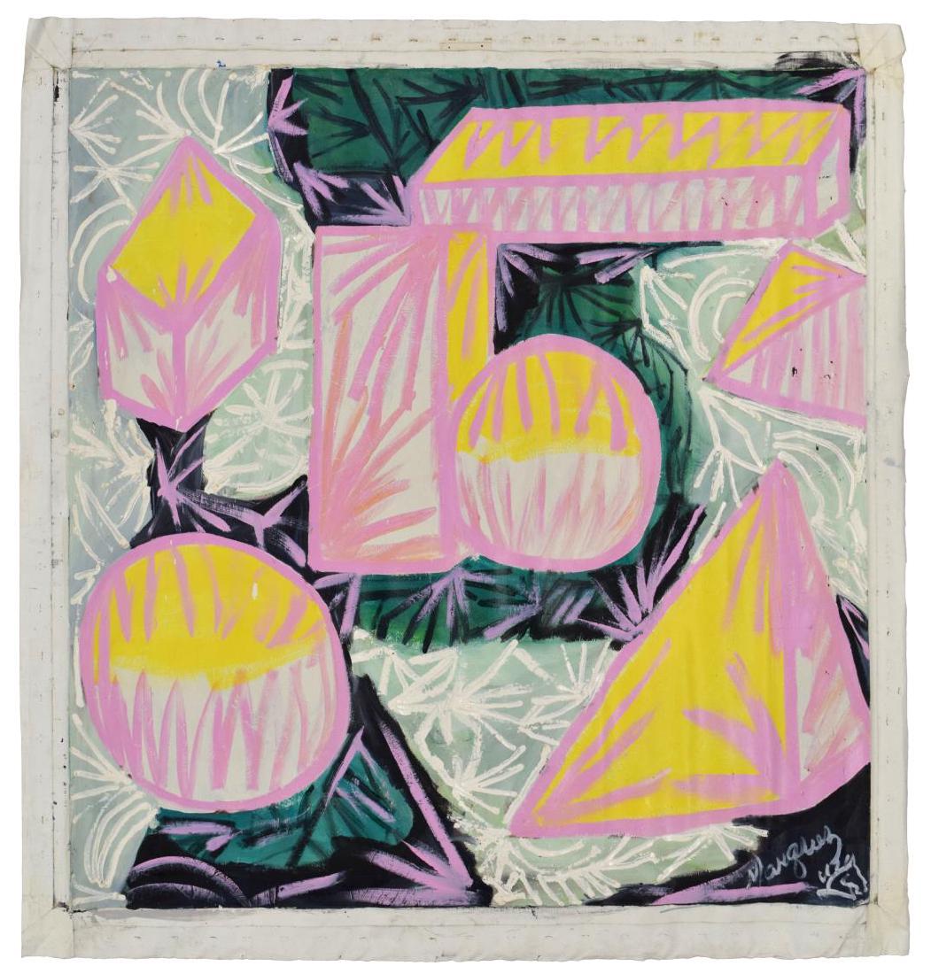 TRUMAN MARQUEZ (B.1962) GEOMETRIC SOLIDS PAINTING (1 of 3)