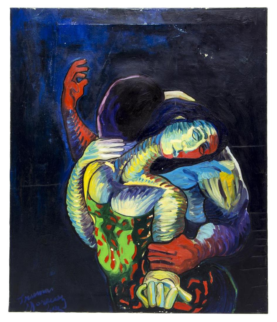 TRUMAN MARQUEZ (B.1962) ABSTRACT FIGURES PAINTING (1 of 4)