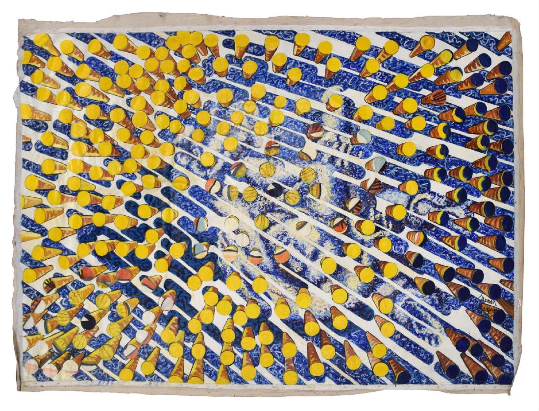 TRUMAN MARQUEZ (B1962) GEOMETRIC ABSTRACT PAINTING (1 of 3)