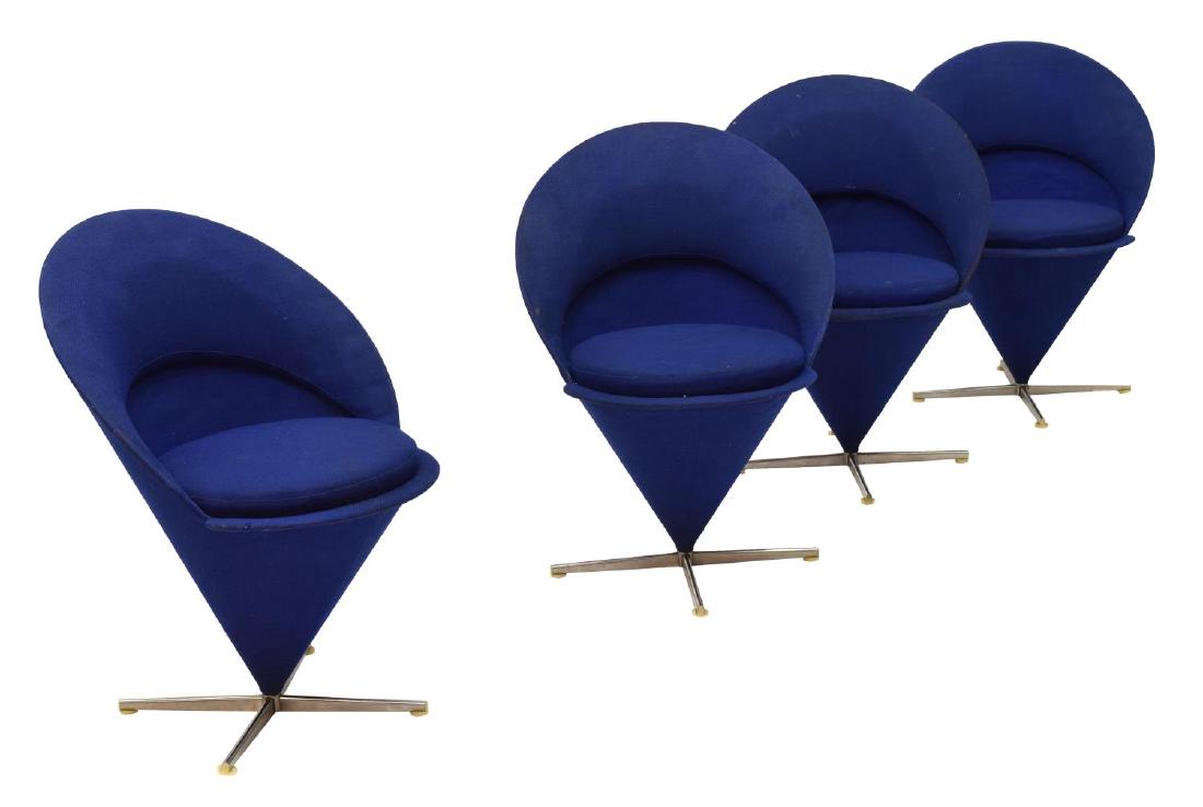 (4)DANISH MID-CENTURY "CONE" CHAIRS, VERNER PANTON (1 of 4)
