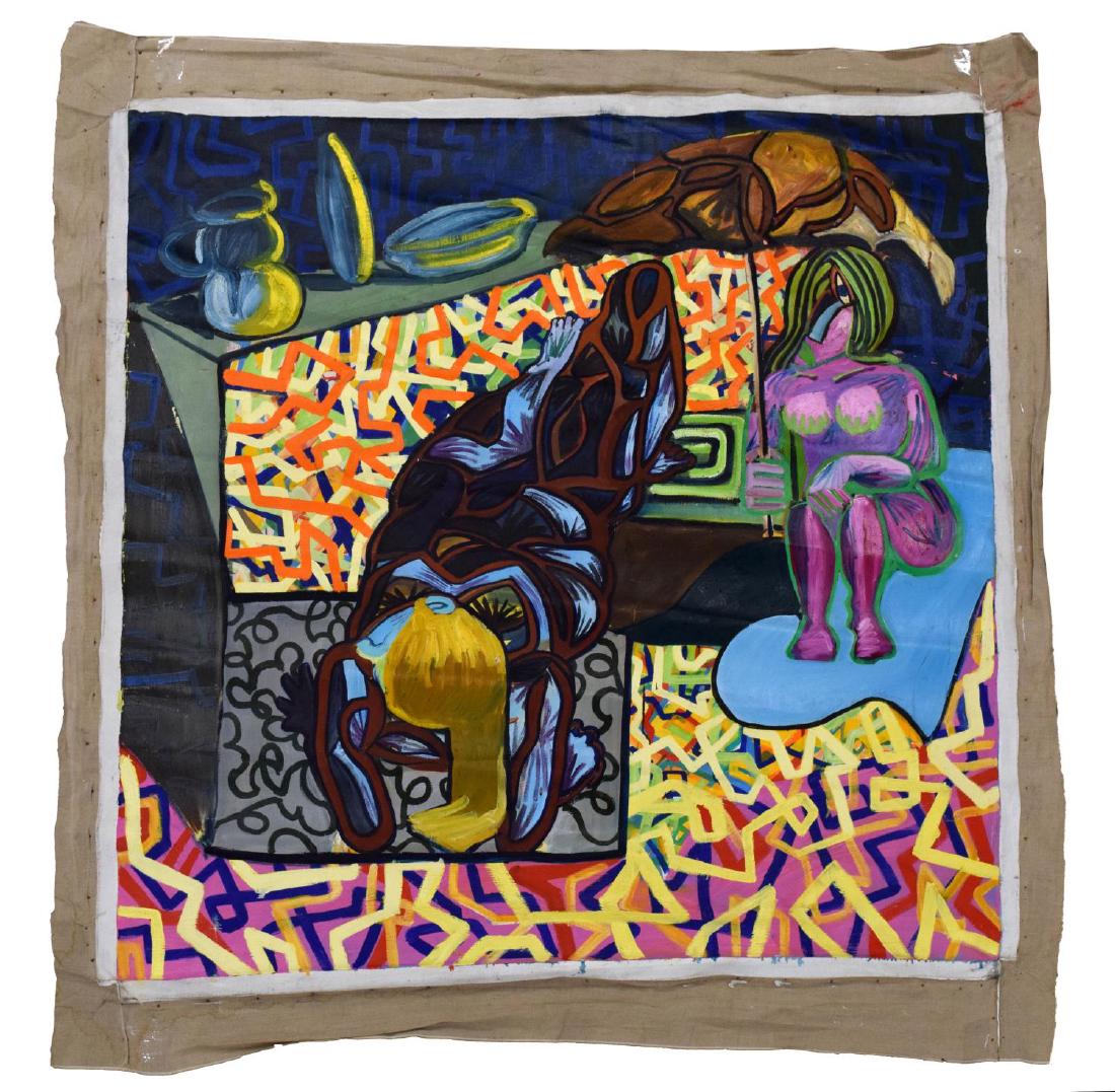 TRUMAN MARQUEZ (B.1962) ABSTRACT WOMAN PAINTING (1 of 2)