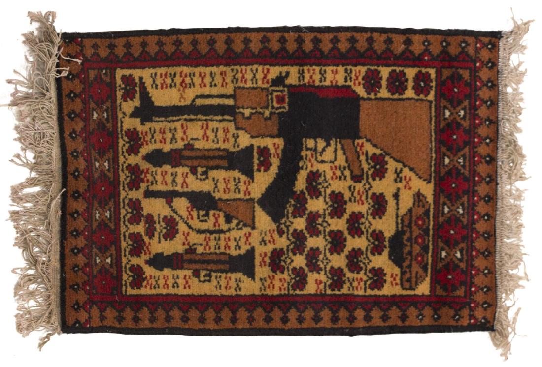 HAND-WOVEN AFGHAN WAR RUG, 1'7" x 3'1" (1 of 2)