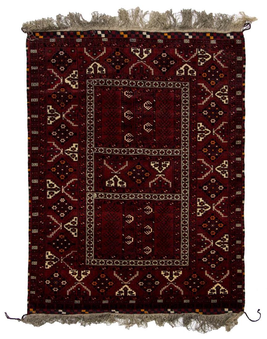 HAND-WOVEN AFGHAN HATCHLI RUG, 4'4" x 6'5" (1 of 2)