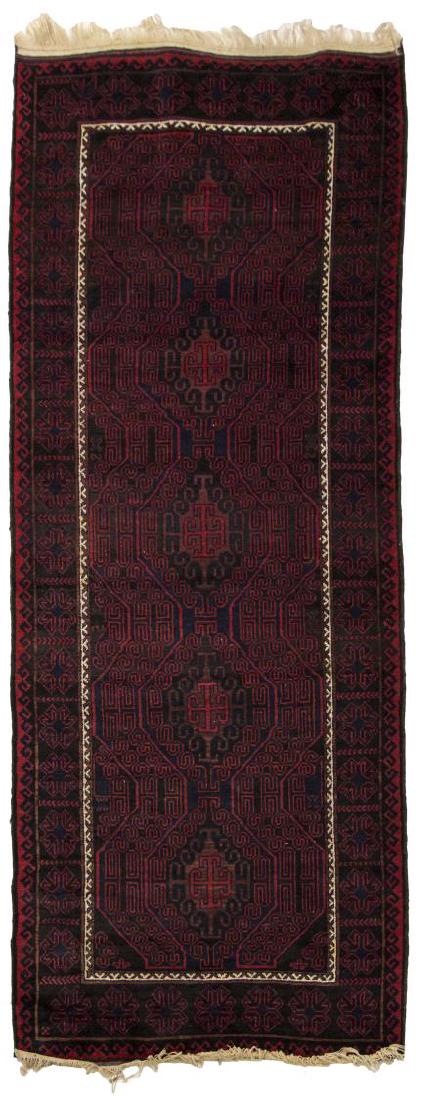 HAND-WOVEN AFGHAN WOOL RUG, 4'1" x 10'4" (1 of 2)