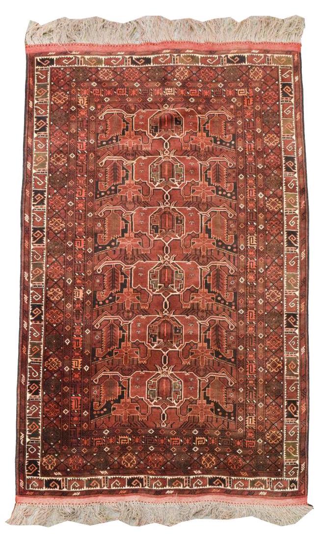 HAND-WOVEN AFGHAN RUG, 4'5" x 7'2" (1 of 2)