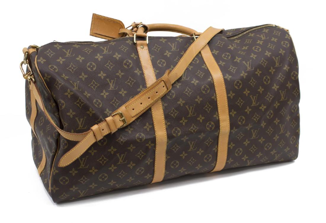 LOUIS VUITTON 'KEEPALL 60' MONOGRAM DUFFLE W/STRAP (1 of 5)
