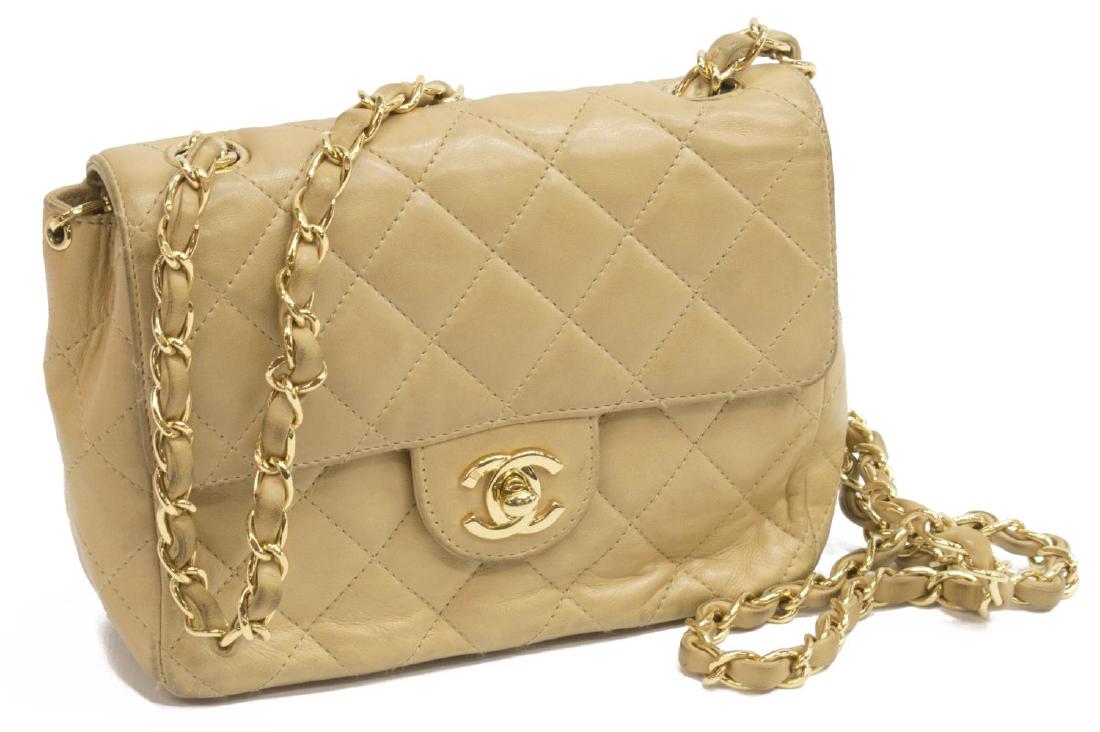 CHANEL QUILTED BEIGE LEATHER TIMELESS SHOULDER BAG (1 of 5)