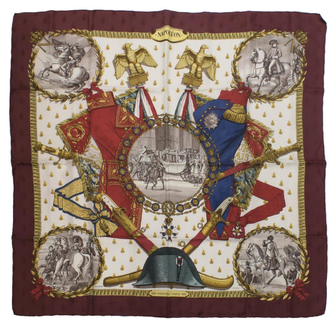 HERMES SILK SCARF, "NAPOLEON" DESIGN (1 of 4)