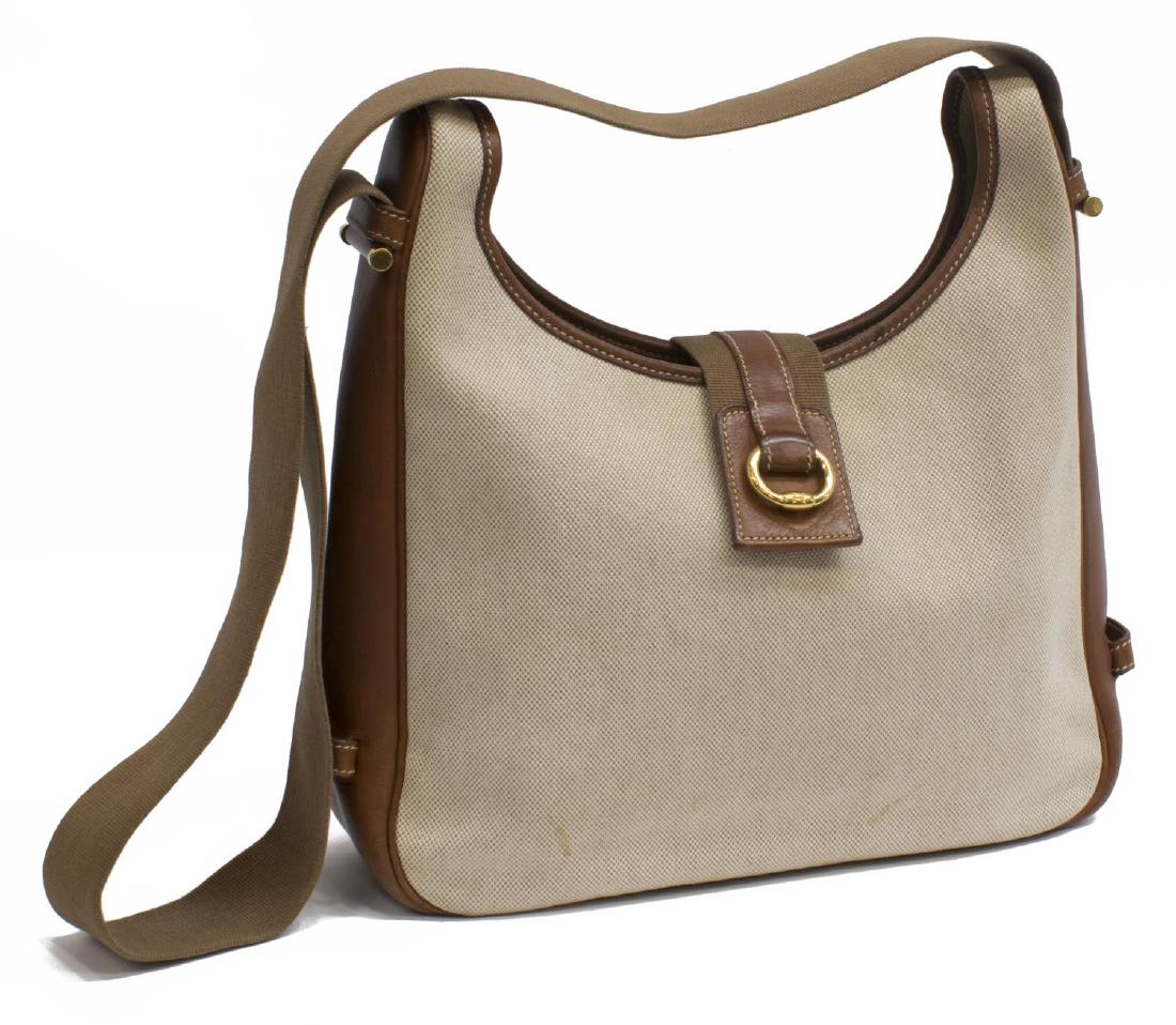 HERMES NATURAL TOILE H & LEATHER SHOULDER BAG (1 of 4)