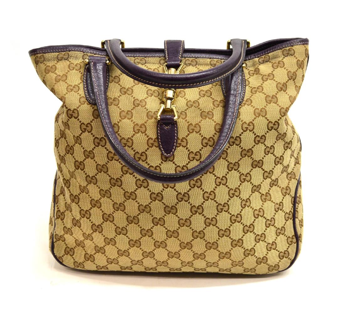 VINTAGGE GUCCI MONOGRAM CANVAS SHOLDER TOTE (1 of 7)