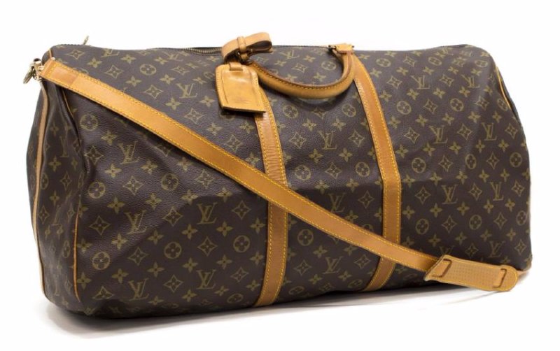 LOUIS VUITTON 'KEEPALL 60' MONOGRAM DUFFLE W/STRAP (1 of 8)