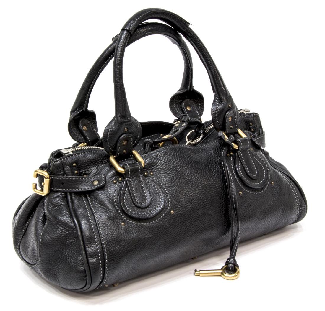 CHLOE 'PADDINGTON' BLACK GRAINED LEATHER HANDBAG (1 of 5)