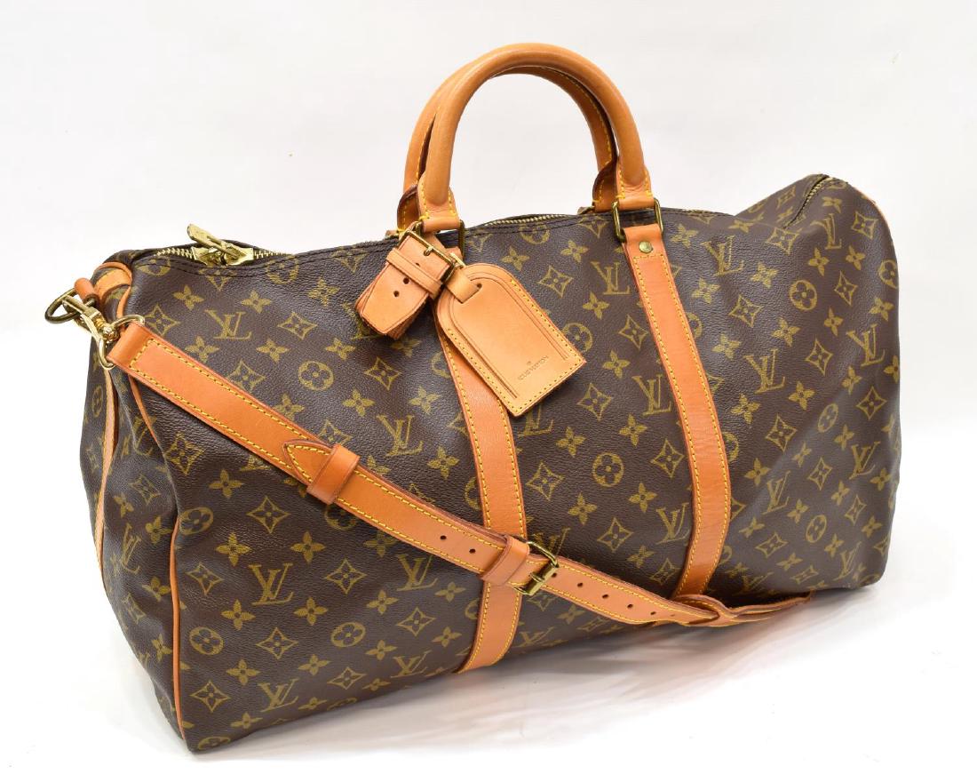 LOUIS VUITTON 'KEEPALL 50' MONOGRAM DUFFLE W/STRAP (1 of 5)