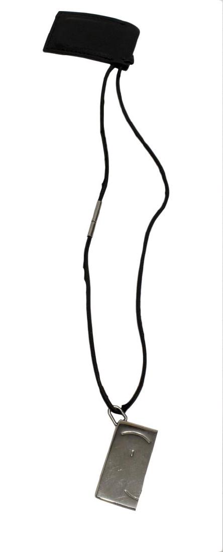 HERMES LEATHER & SILVERPLATE FRIENDSHIP NECKLACE (1 of 3)