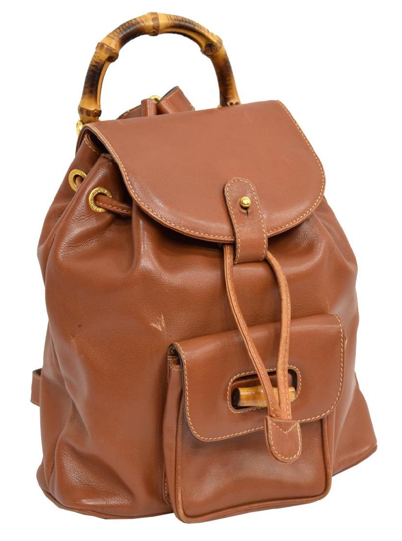 GUCCI BAMBOO HANDLE BROWN LEATHER MINI BACKPACK (1 of 4)