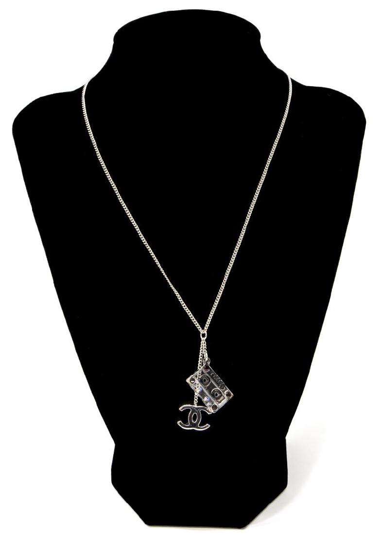 CHANEL 'CASSETTE TAPE' CC RHINESTONE NECKLACE (1 of 4)