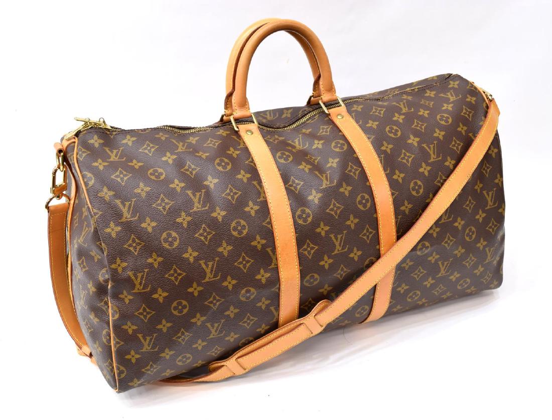 LOUIS VUITTON 'KEEPALL 55' MONOGRAM DUFFLE W/STRAP (1 of 4)