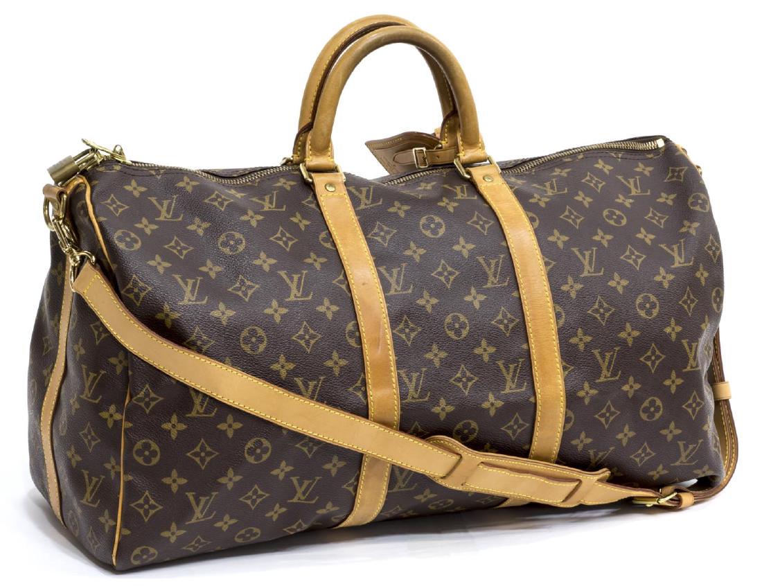 LOUIS VUITTON 'KEEPALL 50' MONOGRAM DUFFLE W/STRAP (1 of 4)