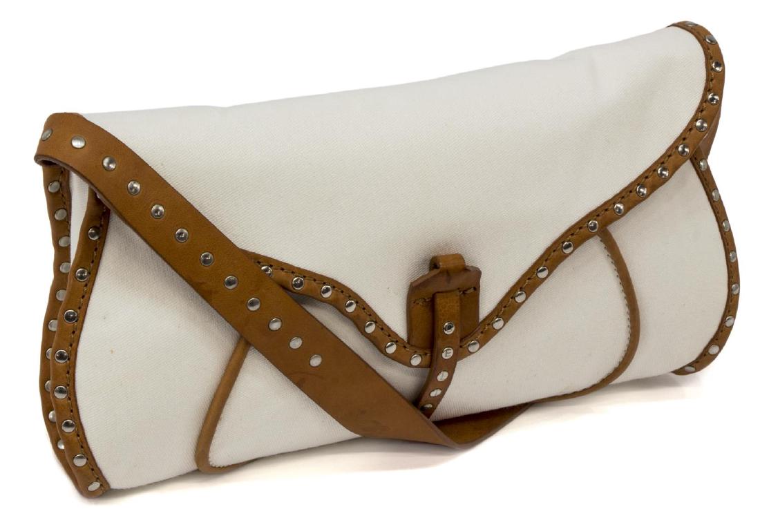 CELINE SMALL CANVAS & STUDDED LEATHER HANDBAG (1 of 5)