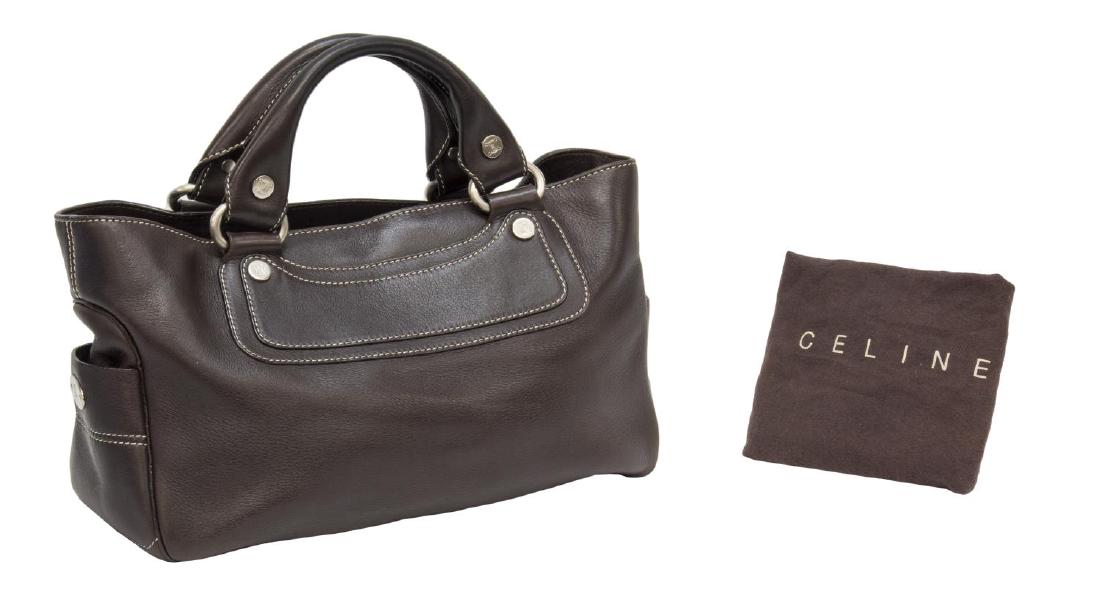 CELINE DARK BROWN LEATHER 'BOOGIE MM' HANDBAG (1 of 5)
