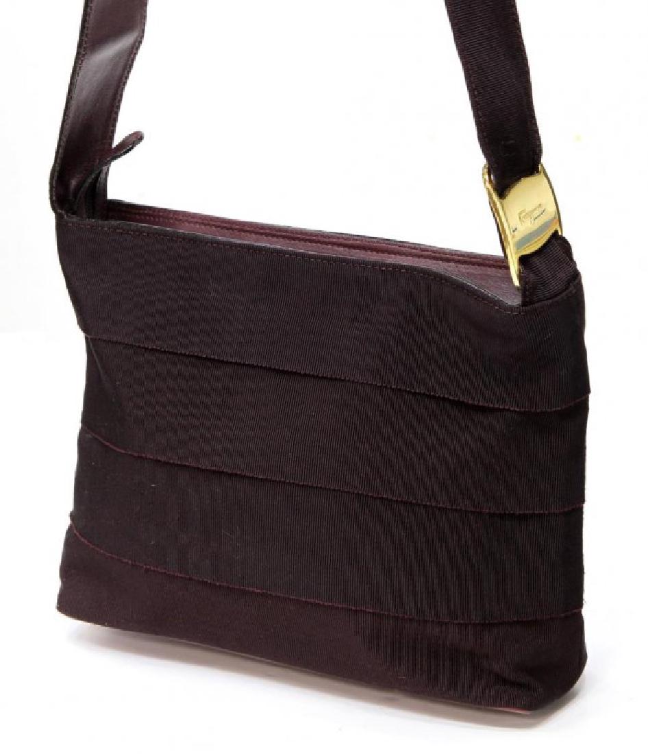 SALVATORE FERRAGAMO PURPLE CANVAS SHOULDER BAG (1 of 5)